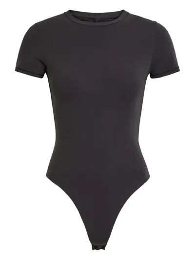 Skims Short-sleeve Bodysuit In Black