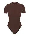 Skims Womens Cocoa Fits Everybody Stretch-woven Bodysuit In Red