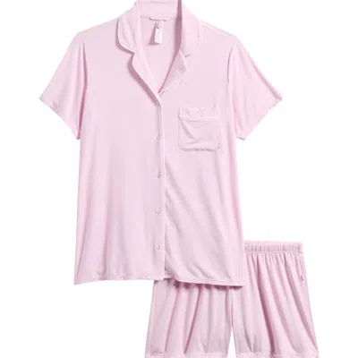 Skims Short Sleeve Pajamas In Cherry Blossom Contrast