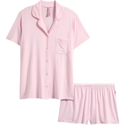 Skims Short Sleeve Pajamas In Pink