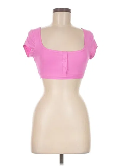 Pre-owned Skims Short Sleeve Top Pink Sweetheart Neckline Tops