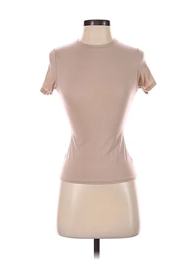 Pre-owned Skims Short Sleeve Turtleneck In Brown