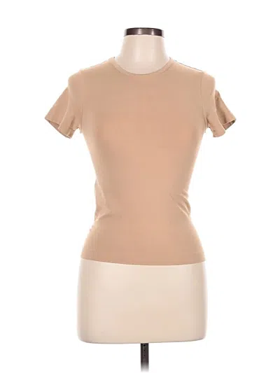 Pre-owned Skims Short Sleeve Turtleneck In Brown