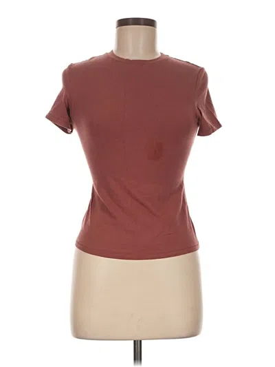 Pre-owned Skims Short Sleeve Turtleneck In Brown