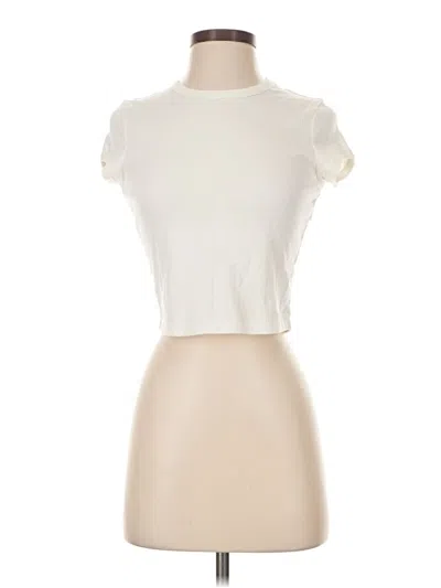 Pre-owned Skims Short Sleeve Turtleneck In Ivory
