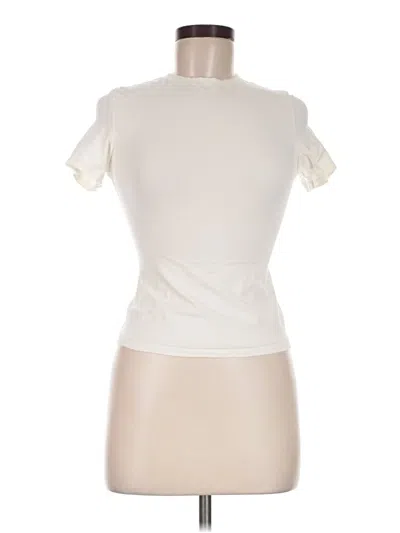 Pre-owned Skims Short Sleeve Turtleneck In Ivory