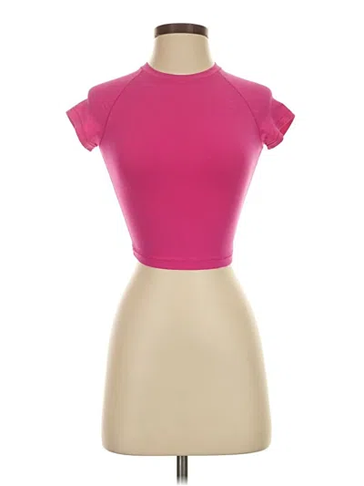 Pre-owned Skims Short Sleeve Turtleneck In Pink