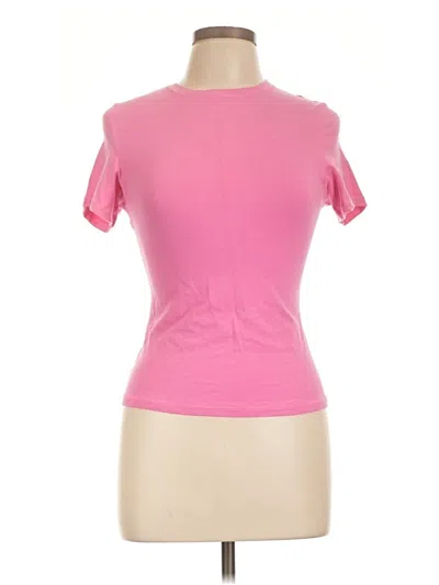 Pre-owned Skims Short Sleeve Turtleneck In Pink