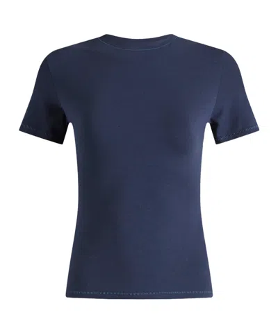 Skims Short-sleeved T-shirt In Navy Blue