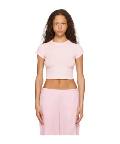 Skims Short-sleeved T-shirt In Pink