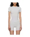Skims Gray Cotton Jersey T-shirt In White