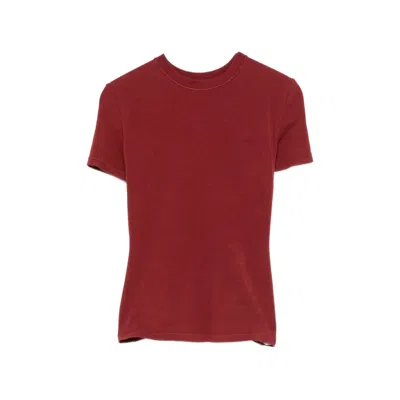 Skims Short-sleeve T-shirt In Burgundy