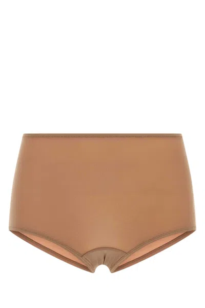 Skims Sienna Stretch Cotton Mini Boy Shorts In Brown