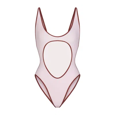 Skims Signature Swim In Cherry Blossom Contrast