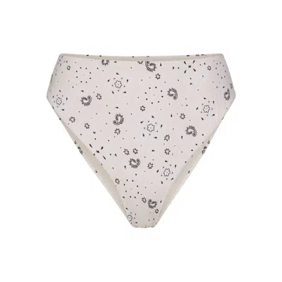 Skims Signature Swim In Ecru Bandana Print