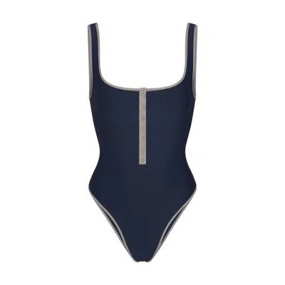 Skims Signature Swim In Navy Contrast