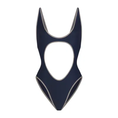 Skims Signature Swim In Navy Contrast