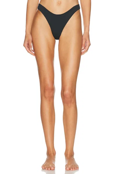 Skims Signature Swim Tanga Bikini Bottom In Black