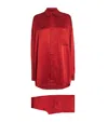 Skims Silk Oversized Pyjama Set In Red