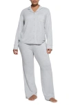 Skims Sleep Long Pajamas In Light Heather Grey