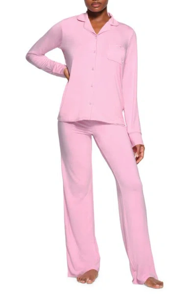 Skims Sleep Long Pajamas In Pink