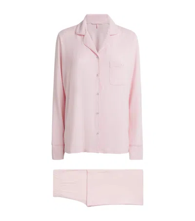 Skims Sleep Long-sleeve Pyjama Set In Pink