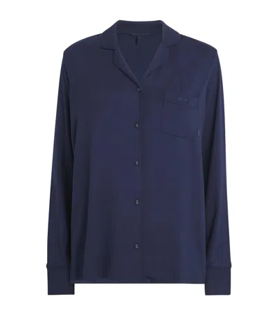 Skims Sleep Long-sleeve Pyjama Set In Navy