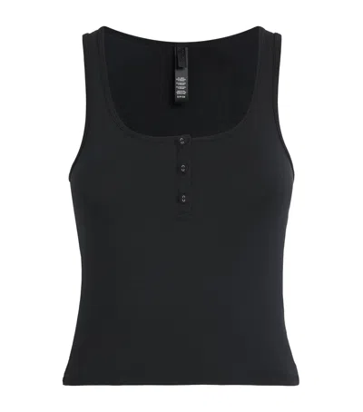 Skims Sleep Pyjama Tank Top In Black