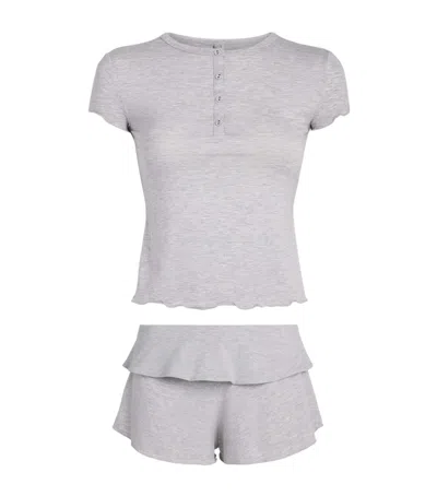 Skims Sleep Short Pyjama Set In Gray