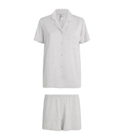 Skims Sleep Short-sleeve Pyjama Set In Grey