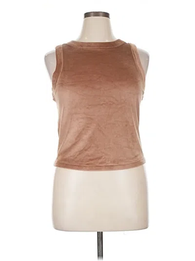 Pre-owned Skims Sleeveless Top Brown High Neck Tops