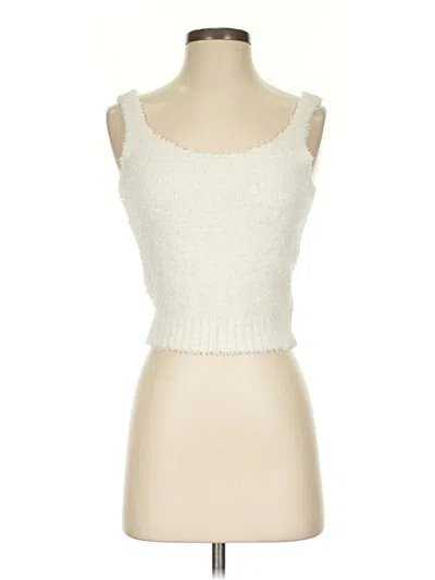 Pre-owned Skims Sleeveless Top Ivory Sweetheart Neckline Tops In White