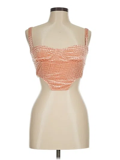 Pre-owned Skims Sleeveless Top Orange Sweetheart Neckline Tops