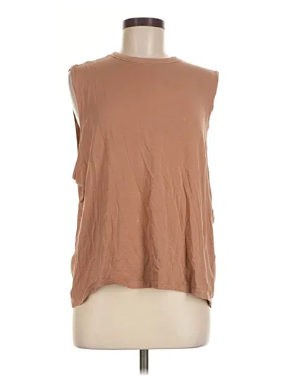 Pre-owned Skims Sleeveless T-shirt In Brown