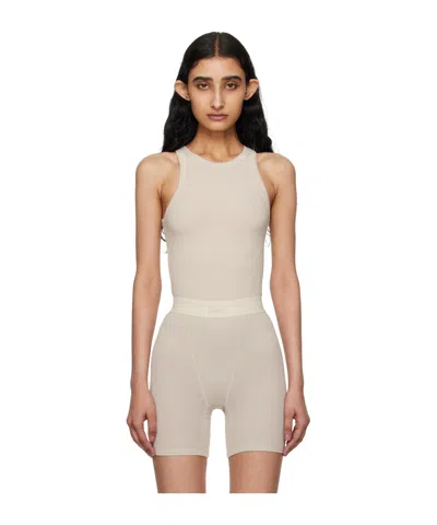 Skims Sleeveless Vest In Nude