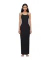 Skims Blak Cotton Rib Long Cami Maxi Dress In Black