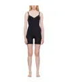 Skims Seamless Sculpting Low Back Mid Thigh Bodysuit In Onyx In Nude