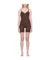 Skims Womens Cocoa Sculpt Ruched Stretch-woven Body In Nude