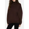 Skims Slouchy Half Zip Pullover In Brown