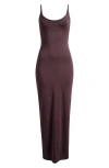 Skims Smmoth Lounge Skimpy Scoop Neck Maxi Dress In Purple