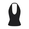 Skims Smooth Layers Halter Top In Black