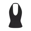 Skims Smooth Layers Halter Top In Black