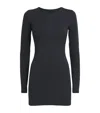 Skims Smooth Layers Crew-neck Mini Dress In Black
