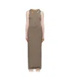 Skims Taupe Smooth Layers Long Boat Neck Maxi Dress In Brown