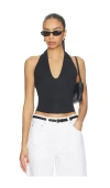 Skims Smooth Layers Halter Top In Black