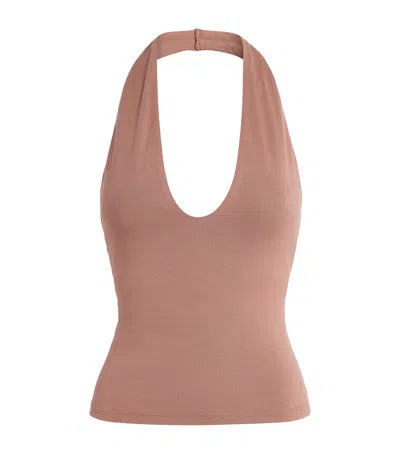 Skims Smooth Layers Halter Top In Pink