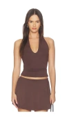 Skims Smooth Layers Halter Top In Brown