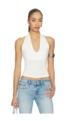 Skims Smooth Layers Halter Top In White