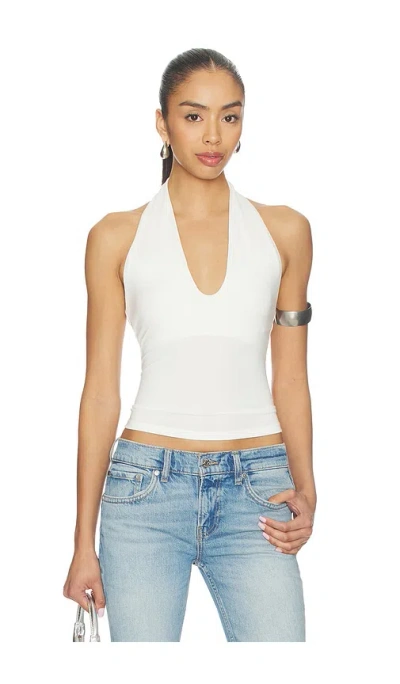 Skims Smooth Layers Halter Top In White