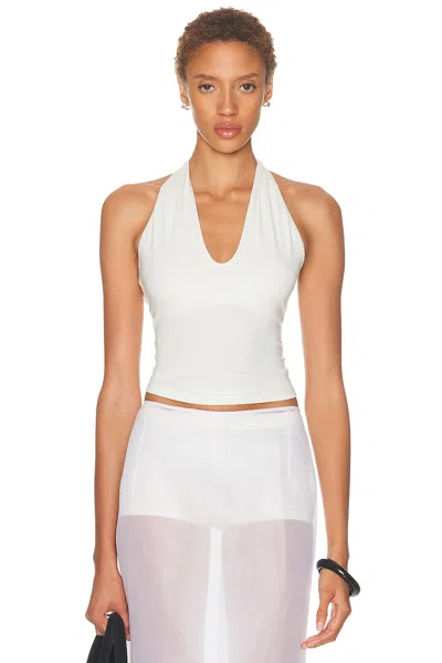 Skims Smooth Layers Halter Top In White